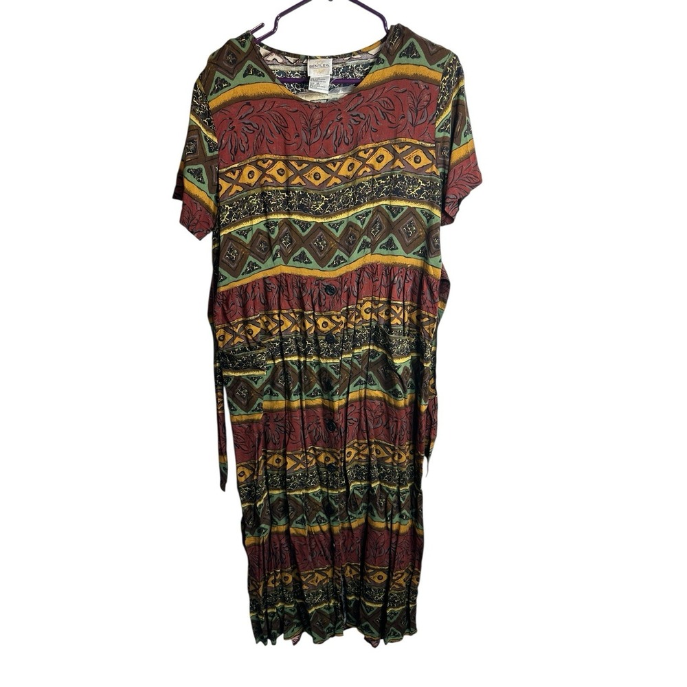 bentley‎ womens vintage shirt dress size 12 pockets short sleeve